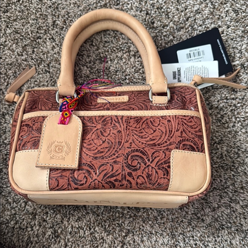 Consuela Brown and Tan Satchel